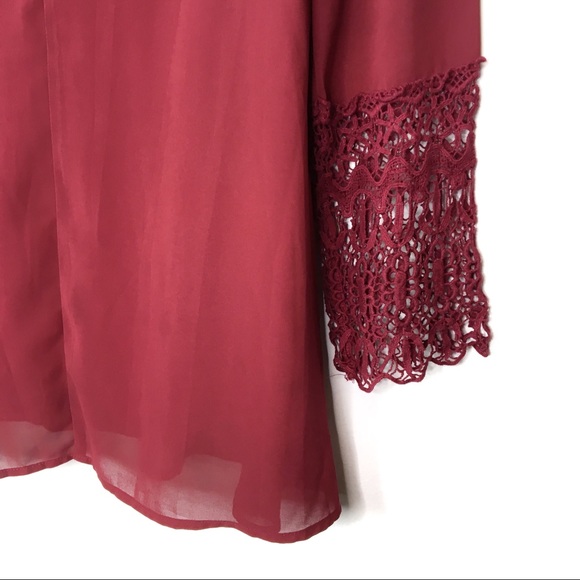 Reckless Angel | wine red bell sleeve dress | S - Picture 3 of 7